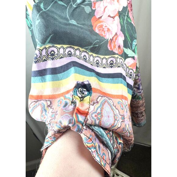 Johnny Was SILK Floral Bethia Mixed-Print Button Long-Sleeve PLUS Kimono Top - Picture 8 of 12